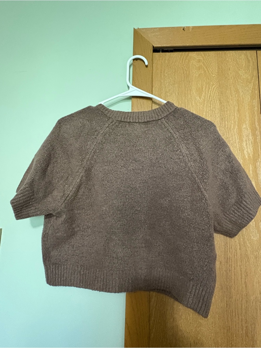 Universal Thread Short-Sleeve Button-Up Cardigan in Brown - Picture 2 of 2